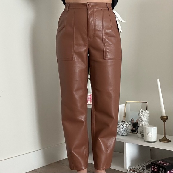 Aritzia Brown Vegan Leather Pants - Picture 4 of 4